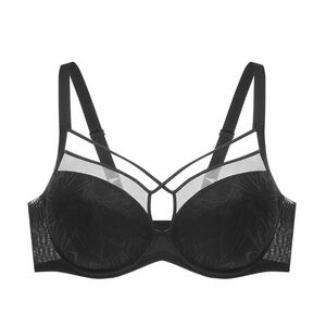 Harper Smooth Lace FlexWire Strappy Soft Cup Bra (Eco), Black- 40H.  NWT